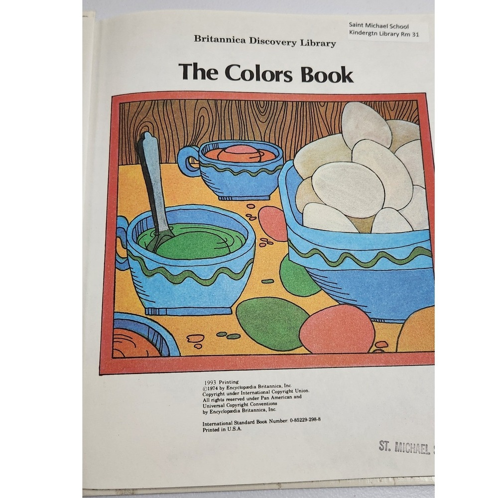 Britannica Discovery Library The Colors Book 1993 Hardcover Educational Vintage